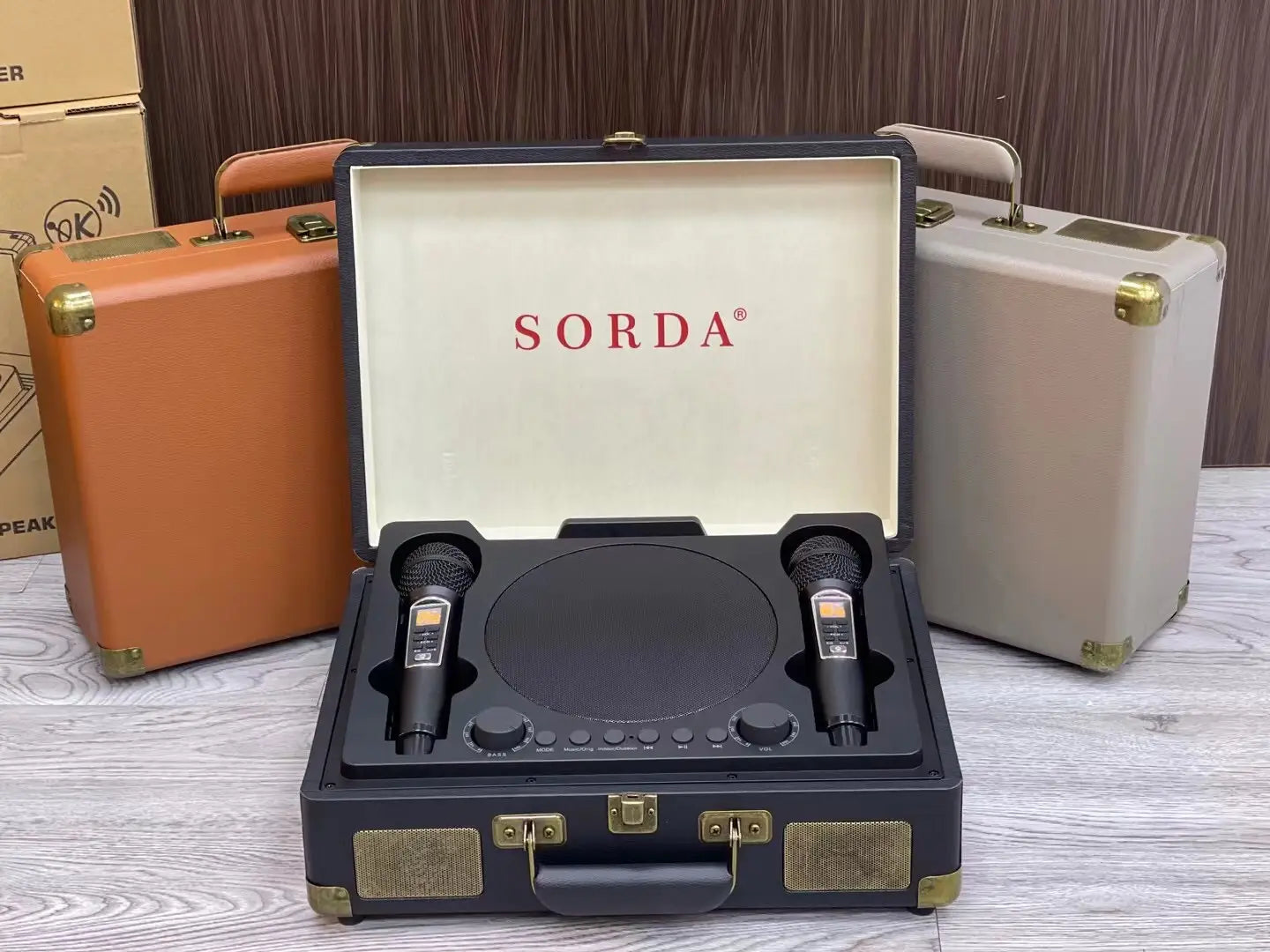 Retro High-quality Bluetooth Speaker Wireless Portable Home Theater KTV Outdoor Suitcase Karaoke Microphone Speakers SD2109