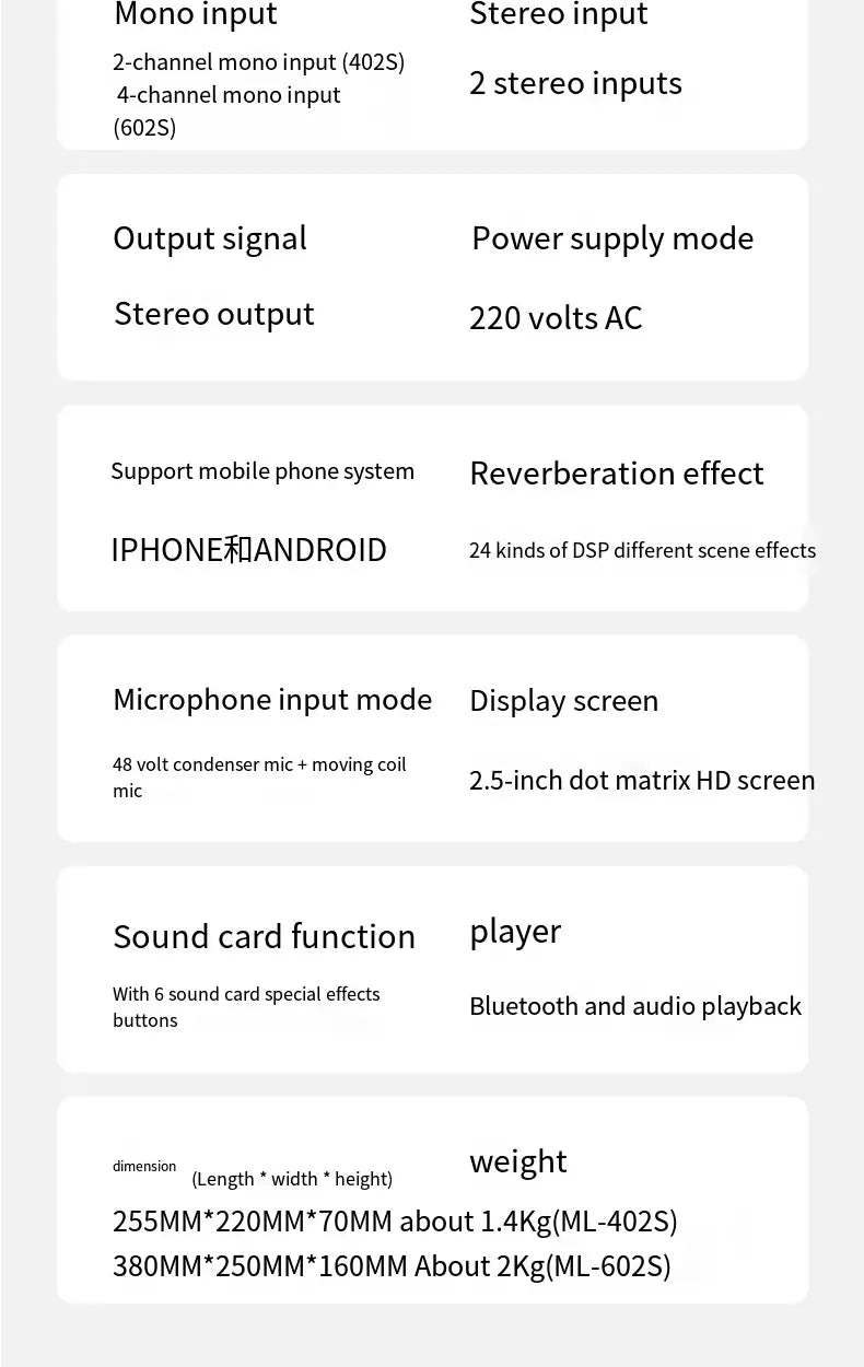 Sound card live mixer Mobile phone Computer Home Karaoke recording Bluetooth reverb effect Professional dj controller mixer