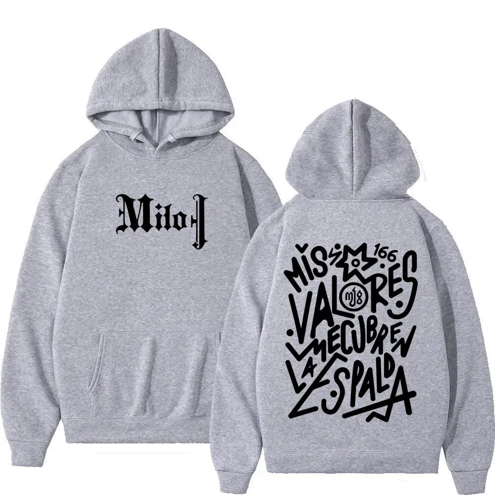 Rapper Milo J Fashion Graphic Hoodie Men Women Vintage Pullover Loose Casual Thick Oversized Gothic Punk Hooded Sweatshirts Top