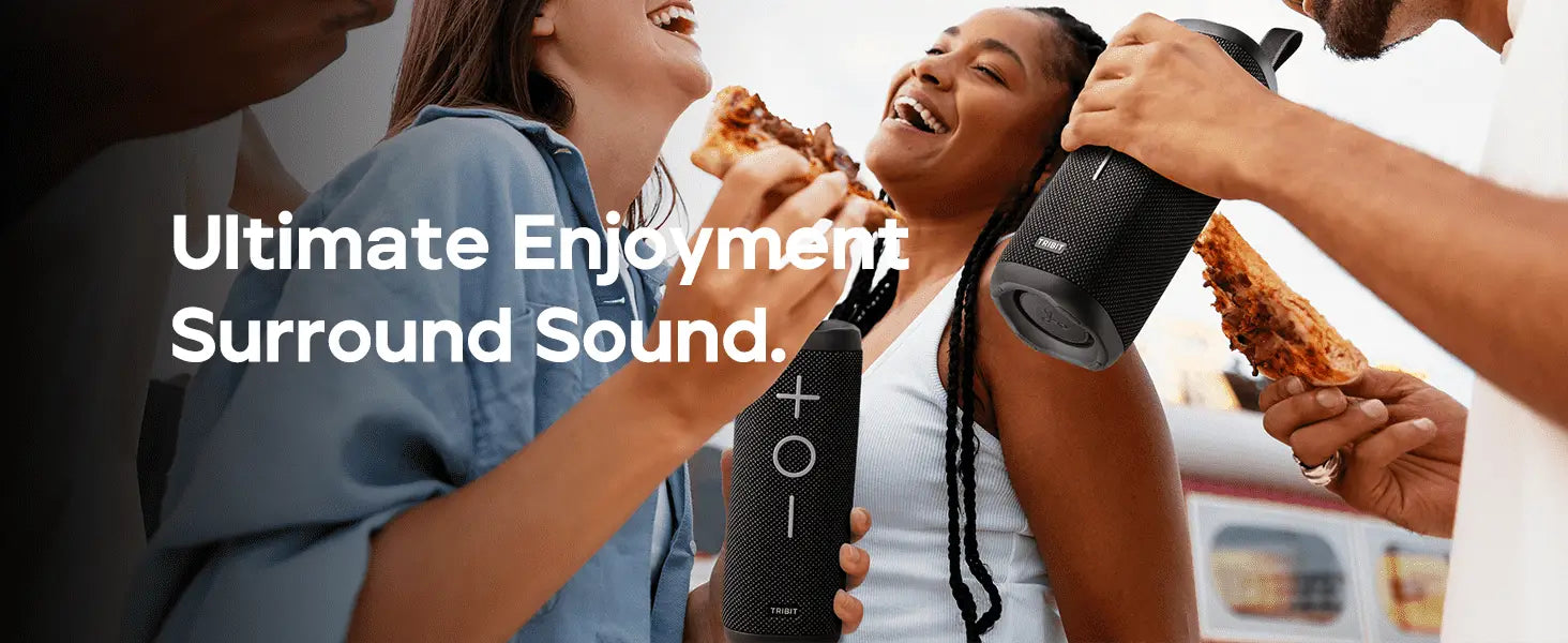Tribit StormBox 2 Portable Bluetooth Speaker 34W Powerful Sound 360° Surround IPX7 Waterproof 24-Hour Playtime for Camping