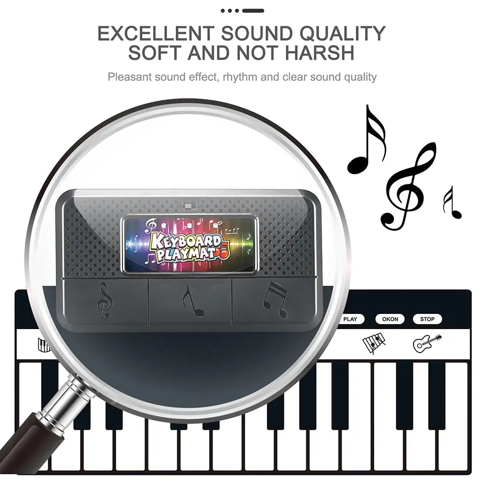 180x72cm Children Musical Toys Play Piano Keyboard Mat Music Instrument Game Carpet Multifunction Educational Toys For Kids Gift
