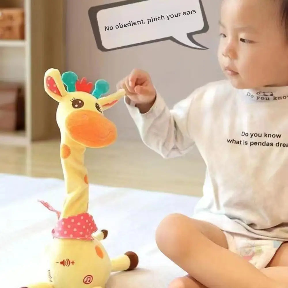Repeating What You Say Dancing Talking Giraffe Toy with 10 Songs Glowing Swaying Dancing Giraffe Adjustable Volume Musical
