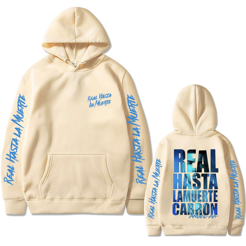 Rapper Anuel AA Hoodie Real Hasta La Muerte Print Sweatshirt Male Fashion Vintage Hoodies Men Women Hip Hop Oversized Streetwear