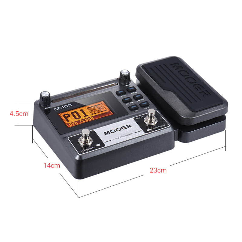MOOER GE100 Guitar Multi-effects Processor Effect Pedal with Loop Record Tuning Tap Tempo Rhythm Scale & Chord Lesson Function