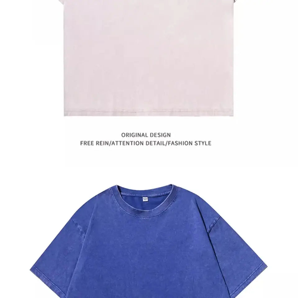 Hip Hop t shirt Men fashion Cotton Harajuku Multicolors Oversized Washed T-shirt women Unisex Summer Retro Short Sleeve Tee top