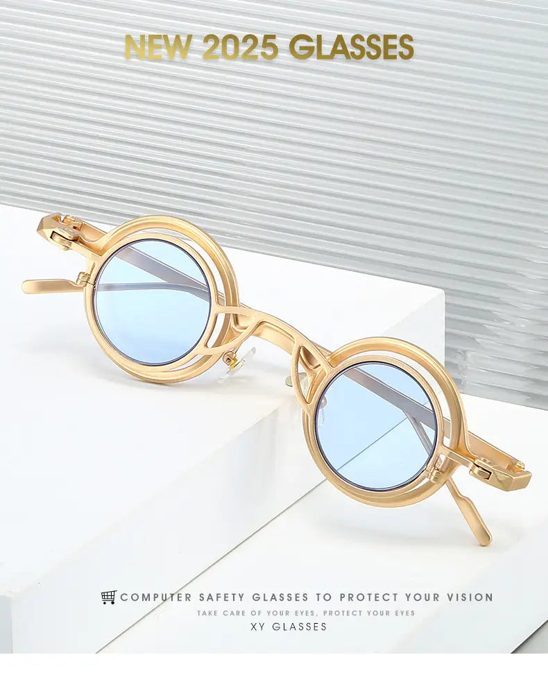 New Round Sunglasses Unisex Women Men Steampunk Glasses Personality Hip-hop Fashion Sun Shades UV400 Small Eyewear