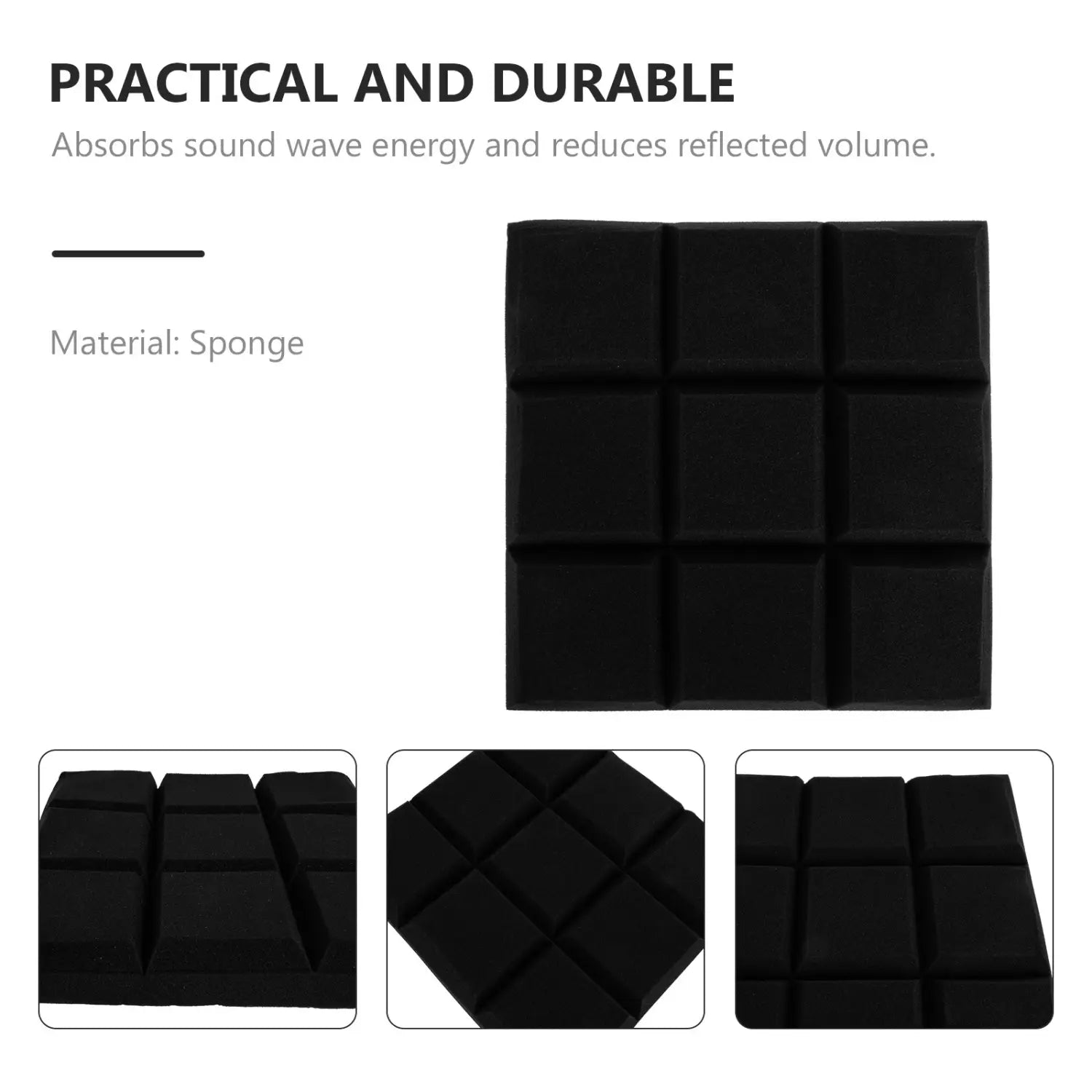 4Pcs High-Density Sound Absorbing Panel Thick Uniform Acoustic Panels for Recording Studio Ktv Gym School Noise Reduction