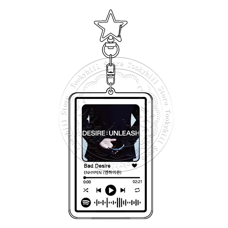 ENHYPEN Music Keychain Main Song Kpop Idea Bag Decorate Accessories Keyring Pop Songs No Doubt Pendant Girl Birthday Gift