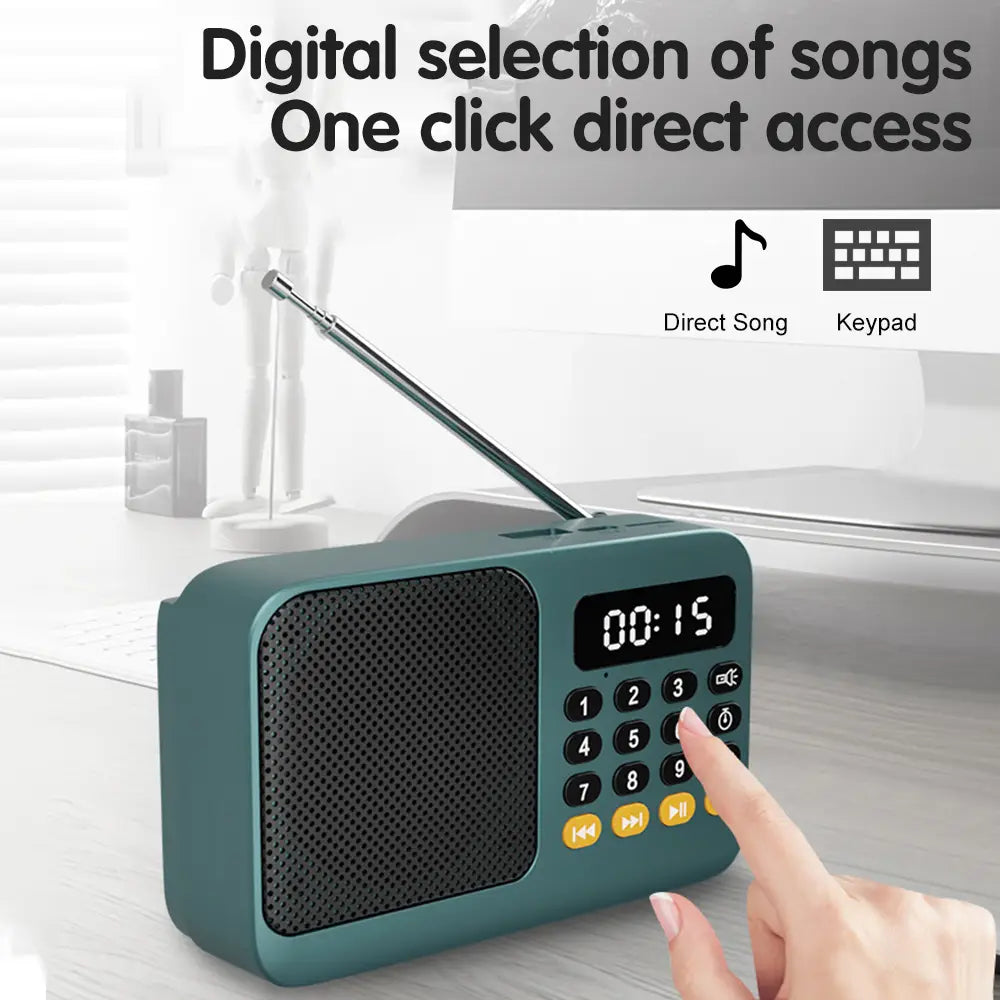 Handheld Rechargeable Digital FM USB TF MP3 Player Portable Radio Music Player Speaker Devices Supplies With LED Display Radio