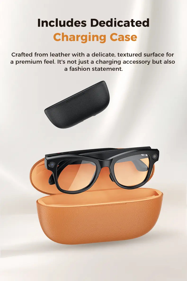 2026 Smart AI Glasses 1080P HD Camera M02 Ultra ChatGPT 3600mAh Charging Case Power Bank 32GB Translation Music Video Sunglasses