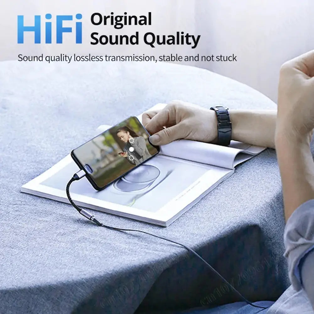 HiFi USB Type C To 3.5 Jack Earphone Adapter USB-C 3 5mm Audio Cable Converter For IPhone 15 Series Samsung Galaxy Huawei Xiaomi