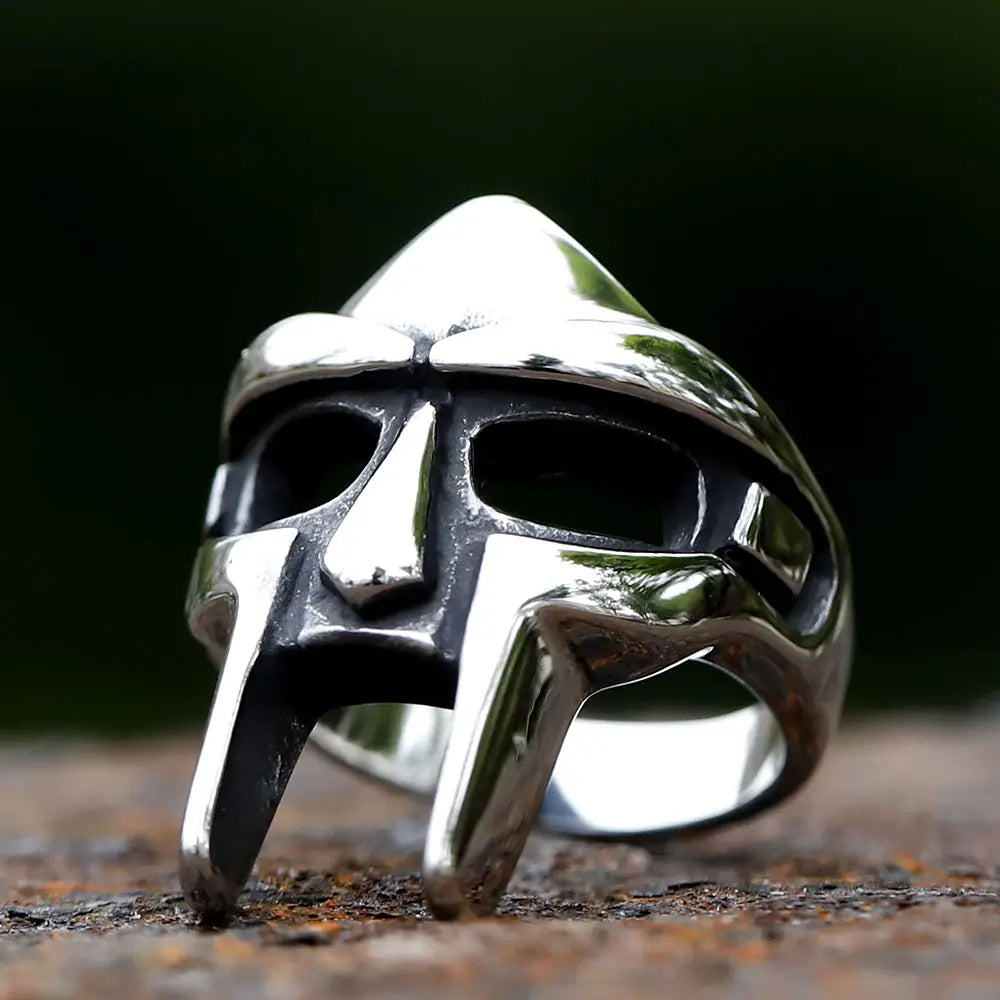 Vintage Classic Goth Hip Hop Mf Doom Mask Rings For Men Boys Punk Egyptian Pharaoh Stainless Steel Ring Fashion Jewelry Gif