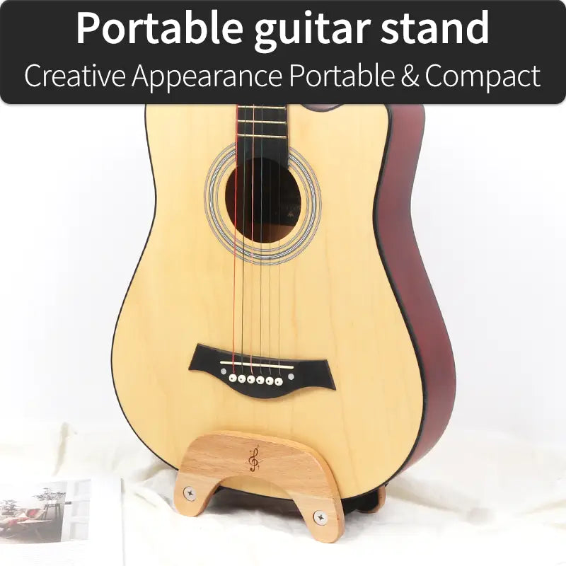 Guitar Stand Creative High Quality Beech Wood Guitar Holder With Protective Sponge Pads Portable Carrying Wood Made Guitar Stand