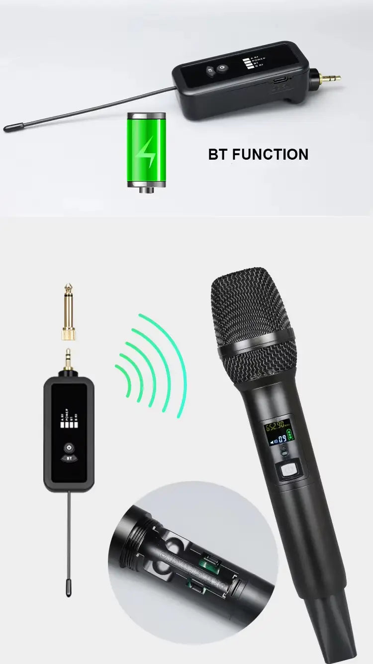 Professional Wireless Infrared Frequency-Matching Microphone with DSP Reverb & Feedback Suppression for Home Karaoke Singing