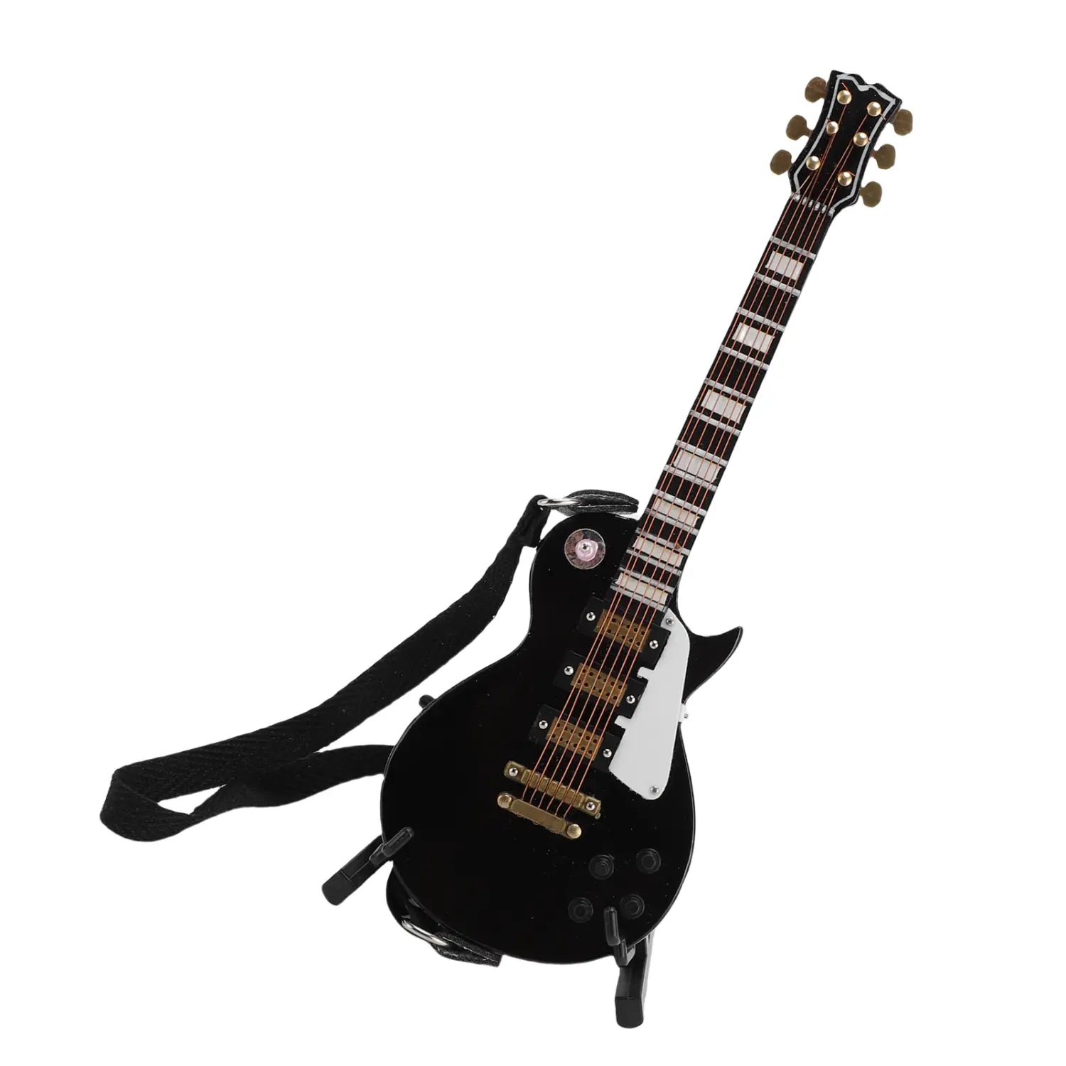 18cm Miniature Electric Guitar Model with Stand and Case Wooden Musical Instruments Ornament for Home Desk Shelves Decoration