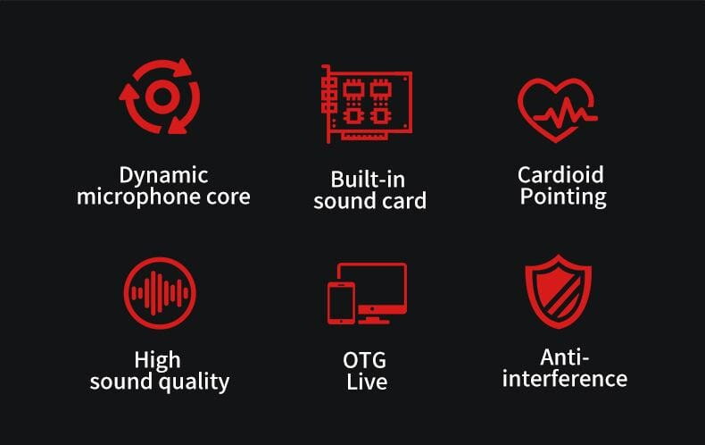 TOFON H20 Live microphone with sound card karaoke singing on mobile phone rechargeable ， Bluetooth accompaniment microphone