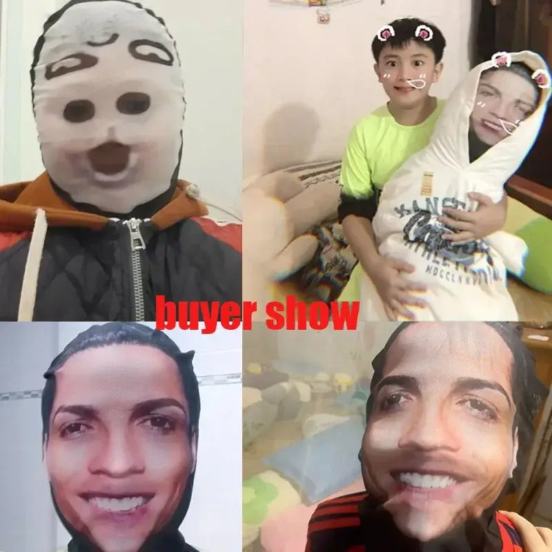 Cosplay 3D Printed Mask Stretch Mesh Full Face Mask Men Women Role Play Headdress Hip Hop Fashion Balaclava Headdress