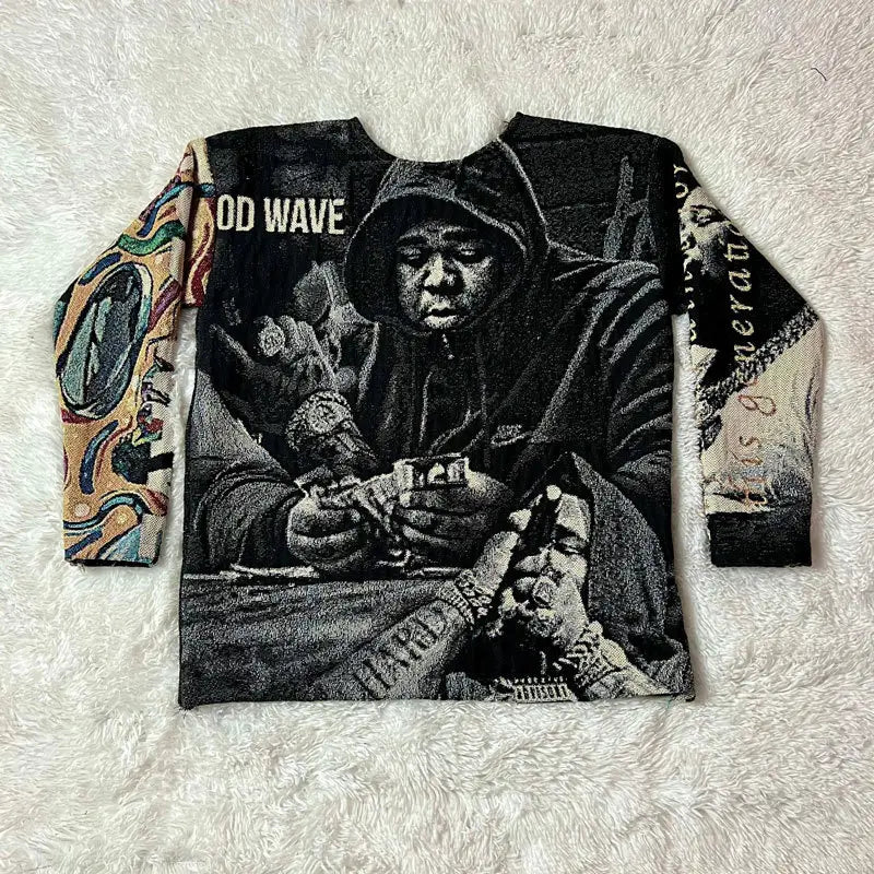 Sweatshirt Y2K Clothes American Gothic Hip Hop 3D Digital Graphics Oversized Sweatshirt Mens Womens Round Neck Long Sleeve Tops