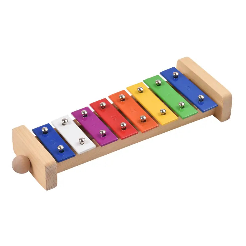 8 Keys Xylophone Compact Size Glockenspiel Colorful Aluminum Plate Piano with Wooden Mallets Percussion Musical Instrument Gift