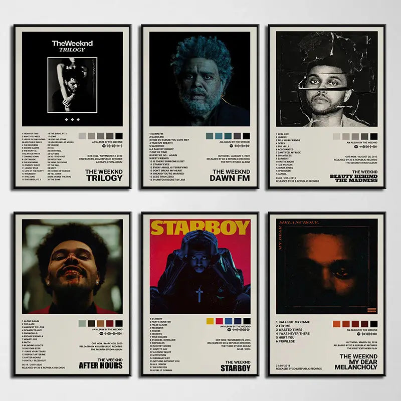 Music Album Star The Weeknd Hip Hop Posters Prints Canvas Painting Singer Wall Art Picture for Living Room Home Decoration Gift