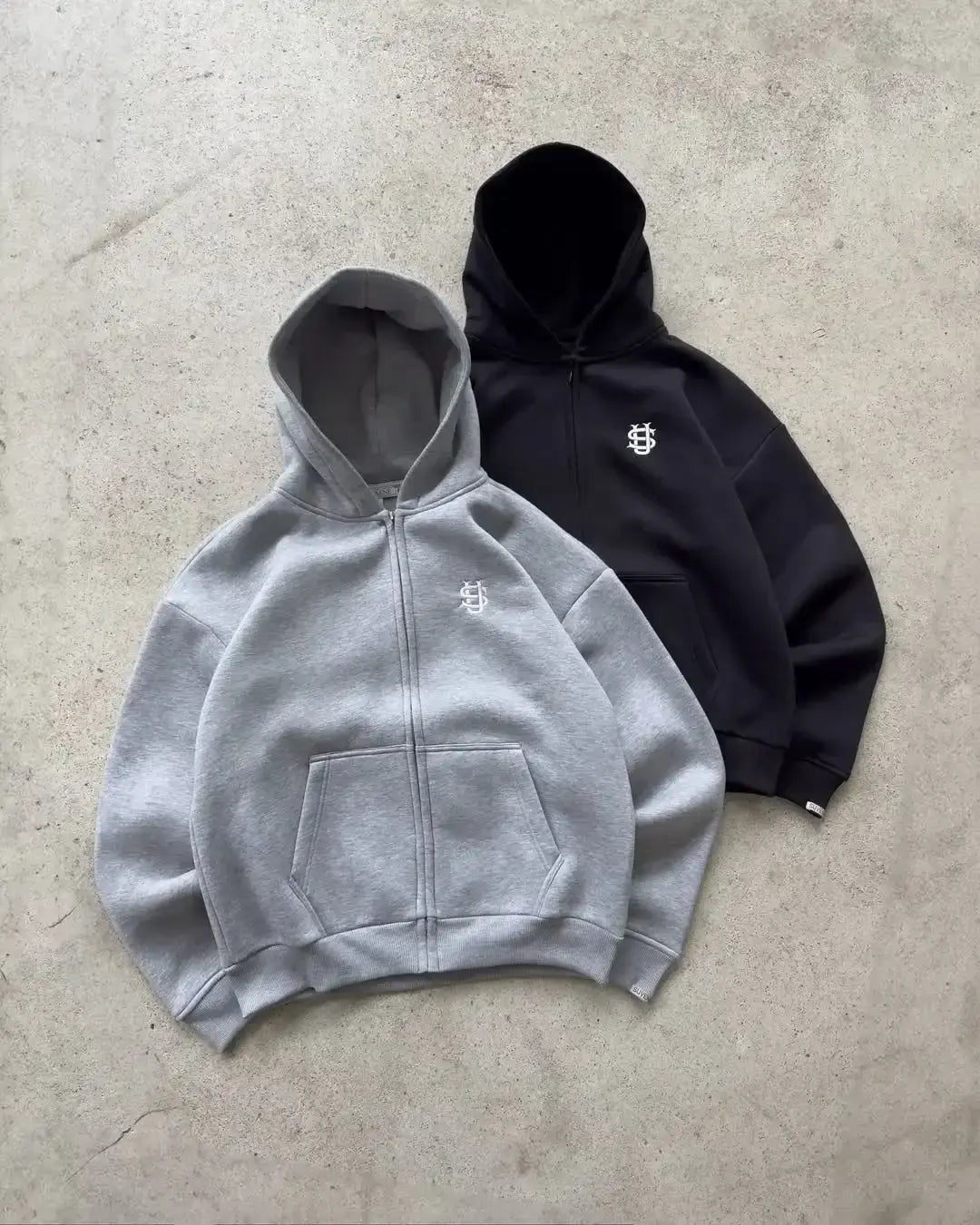 Embroidered sweatpants two-piece set Y2K clothing men’s hip-hop oversized sweatpants casual zipper hoodie