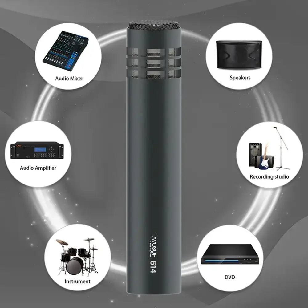 Professional metal Wired Dynamic Microphone Drum Mic E614 recording Instrument Drum Mic with Clip Arm Mount for guitar Drummer