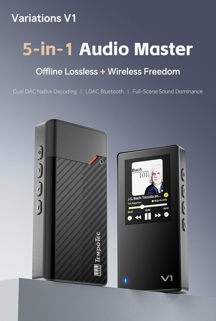 TempoTec Variations V1,IM05 IM01 earphones HiFI music player USB DAC DAP,headphone amplifier 4.4mm&3.5mm ports PEQ,