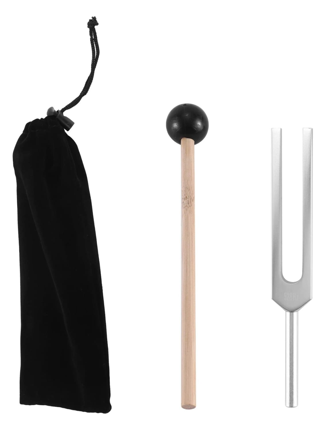 Tuning Fork 528 Hz with Silicone Hammer and Cleaning Cloth Perfect Healing Musical Instrument for Stress Alleviation