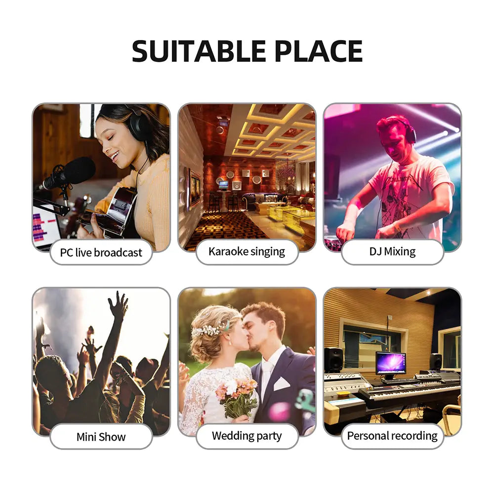 4/8 Channel Audio Mixer DJ Controller Sound Mixing Console With Bluetooth Phantom Power Delay Repaeat Effect For PC Recording