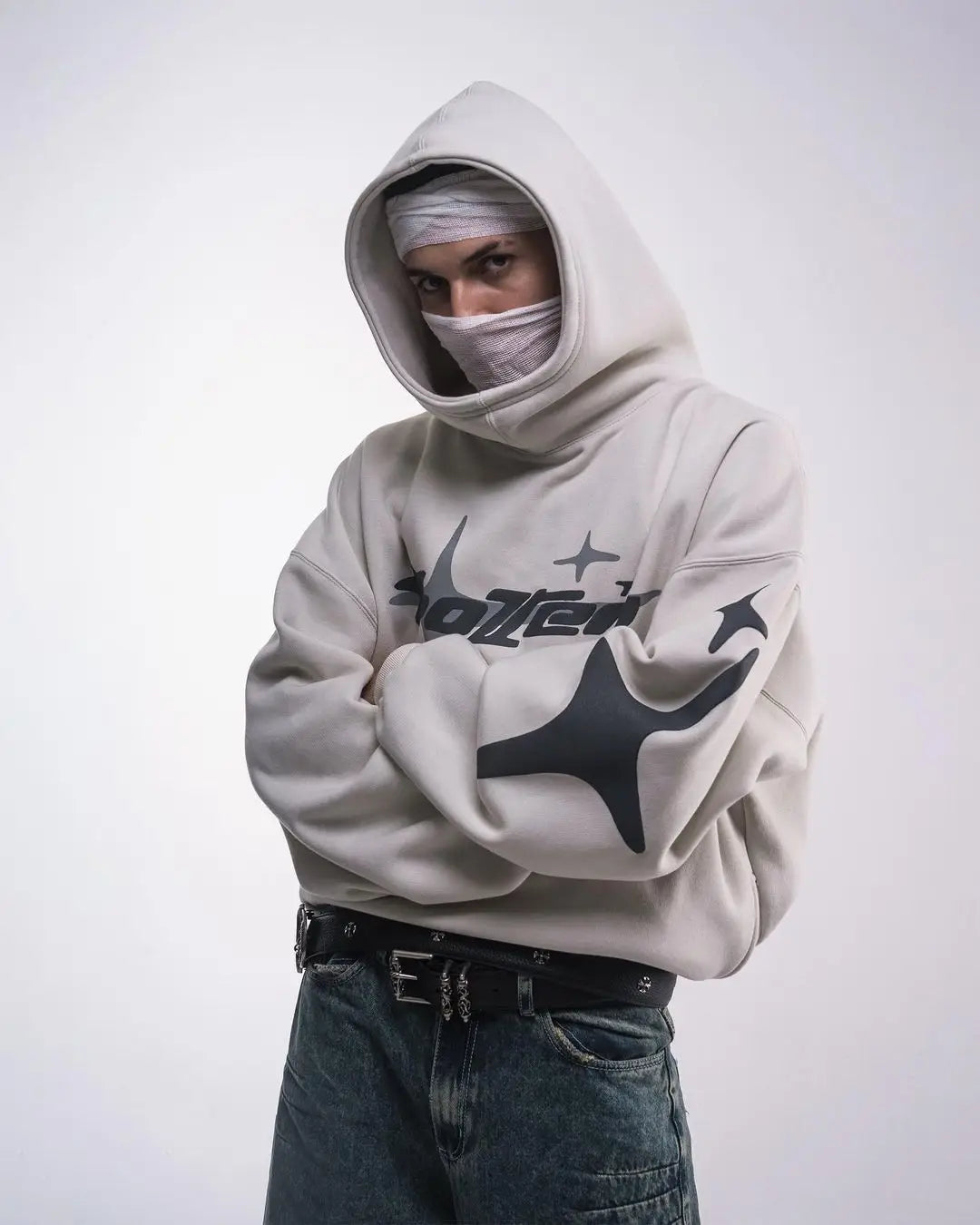 Retro Gothic Men Hoodie New American High Street TrendY2k Harajuku Men Loose and Casual Sweatshirt