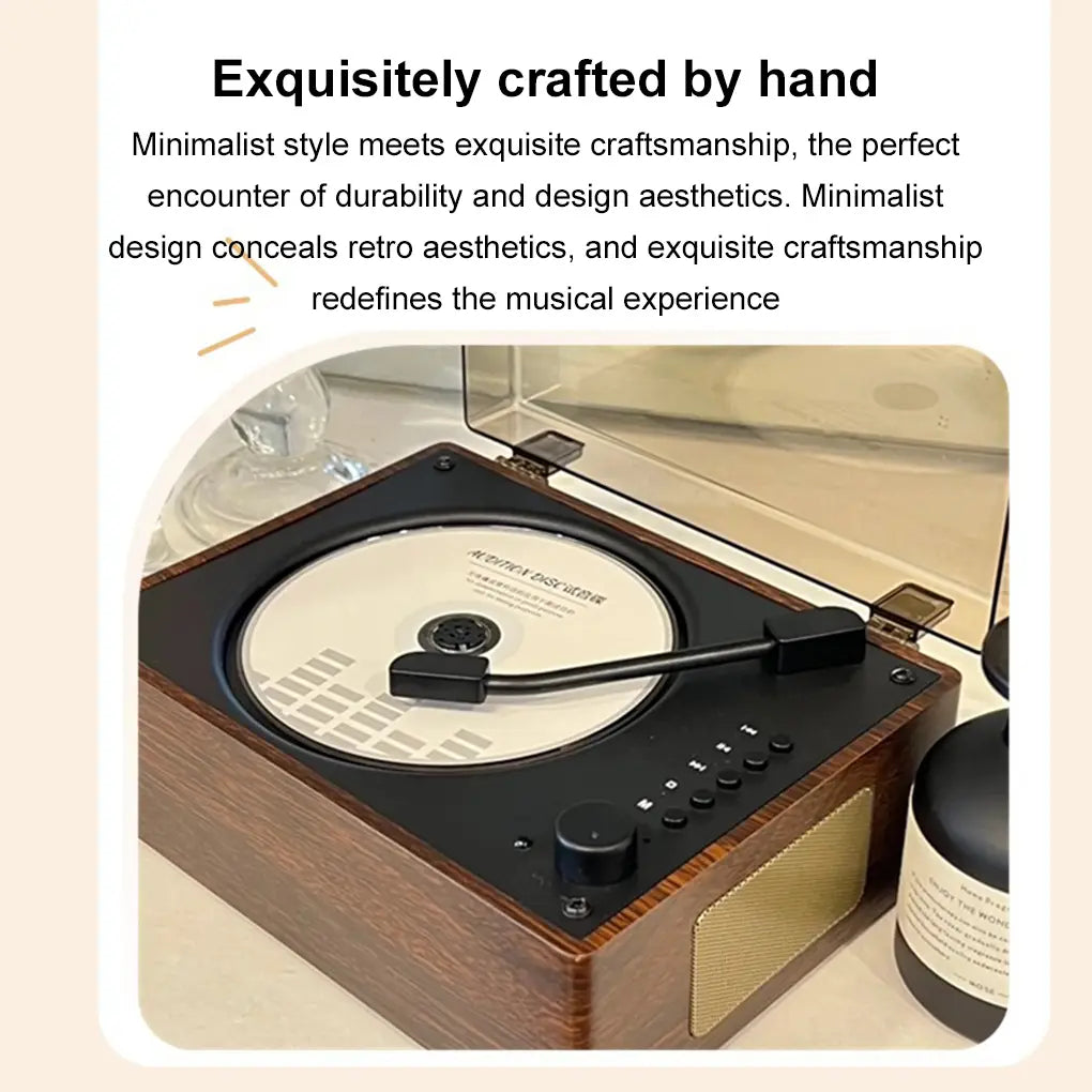 Portable Retro CD Player Rechargeable Two-way Bluetooth-Compatible 5.0 Wireless Speaker Support CD USB 3.5mm AUX CD Music Player