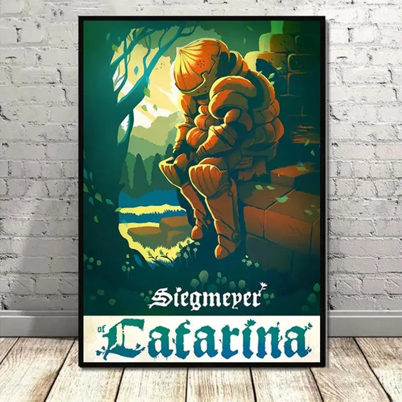 Dark Souls Game Music Poster YHORM THE GIANT Canvas Cartoon Painting THE ABYSSWALKER Wall Art Picture Living Room Home Decor