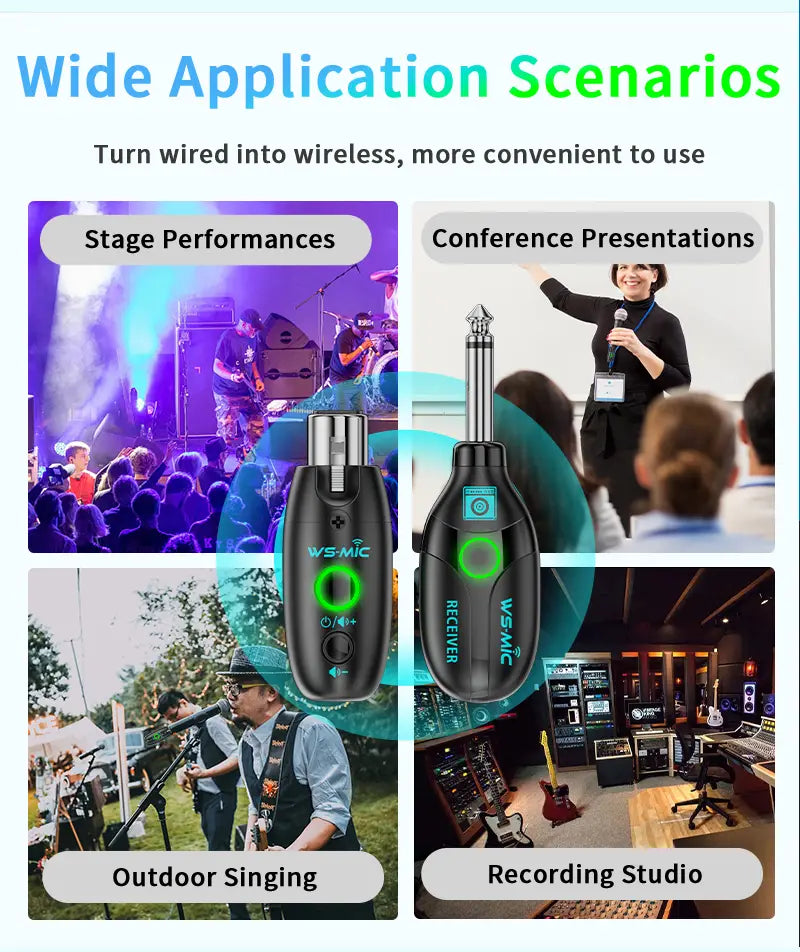 Wireless Microphone System (2 Transmitters + 1 Receiver) – HD Sound for Mobile Karaoke & PC Recording