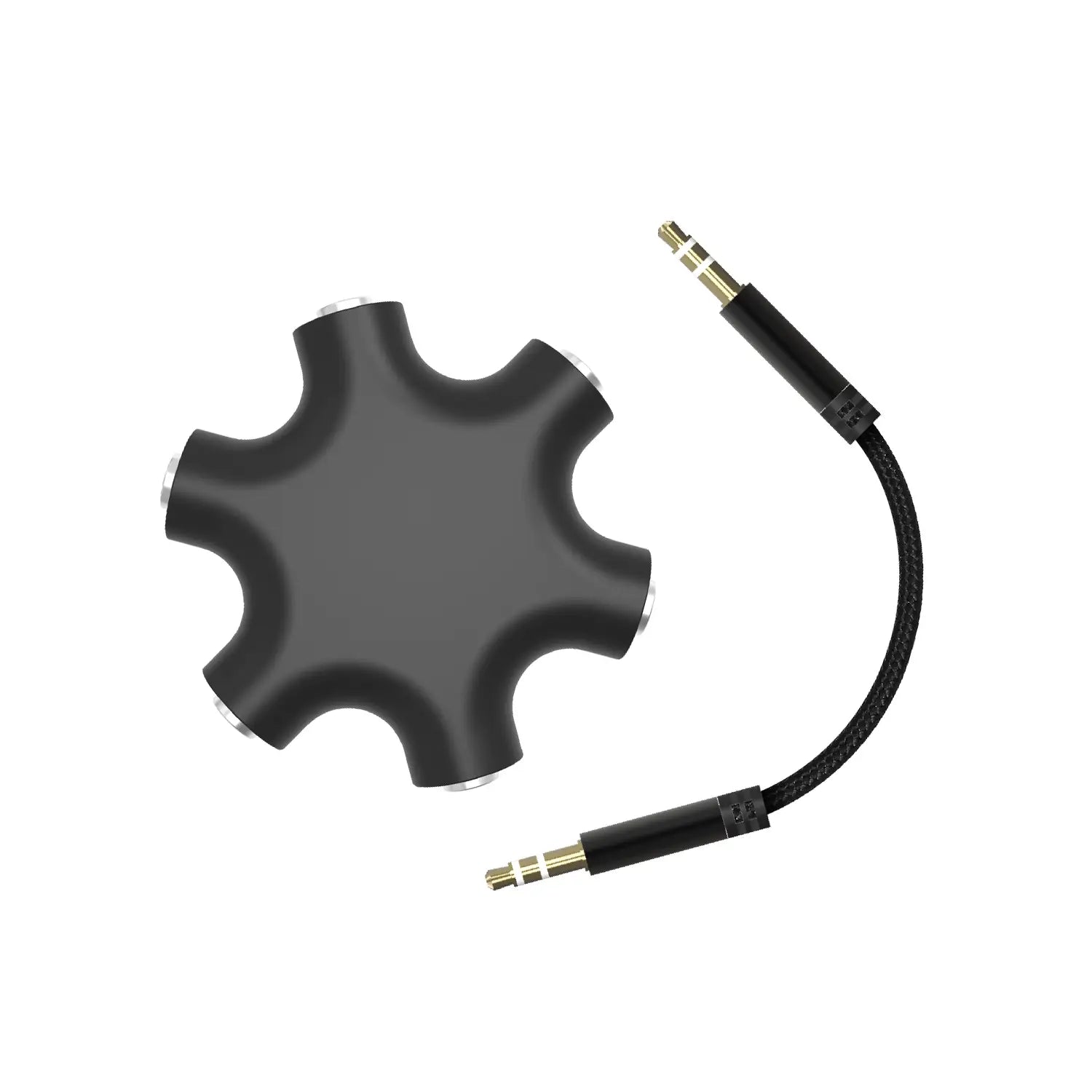 5-Way Multi Headphone Splitter 3.5mm Audio Stereo Splitter Cable 1 Male to 5 Port Female 3.5mm Jack Aux Music Soun Output Cables