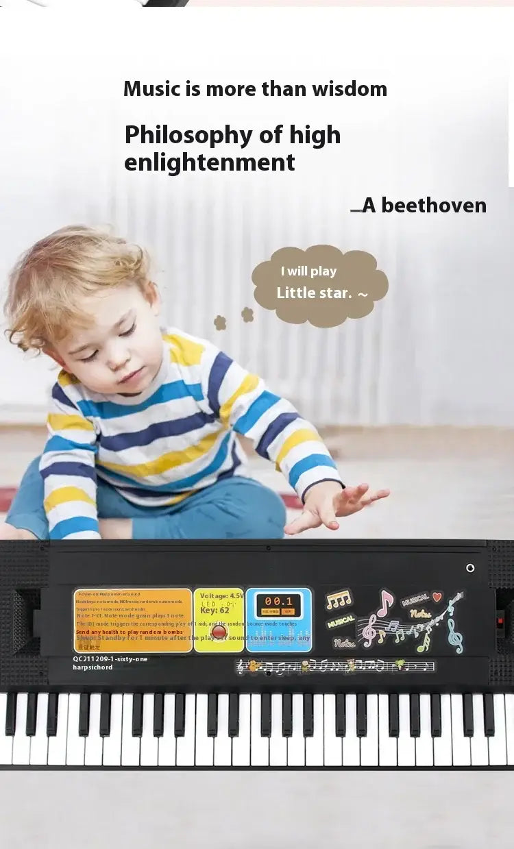 37/61-Key Digital Piano Keyboard for Kids – Portable Music Toy Beginner Learning Instrument Educational Gift for Boys Girls