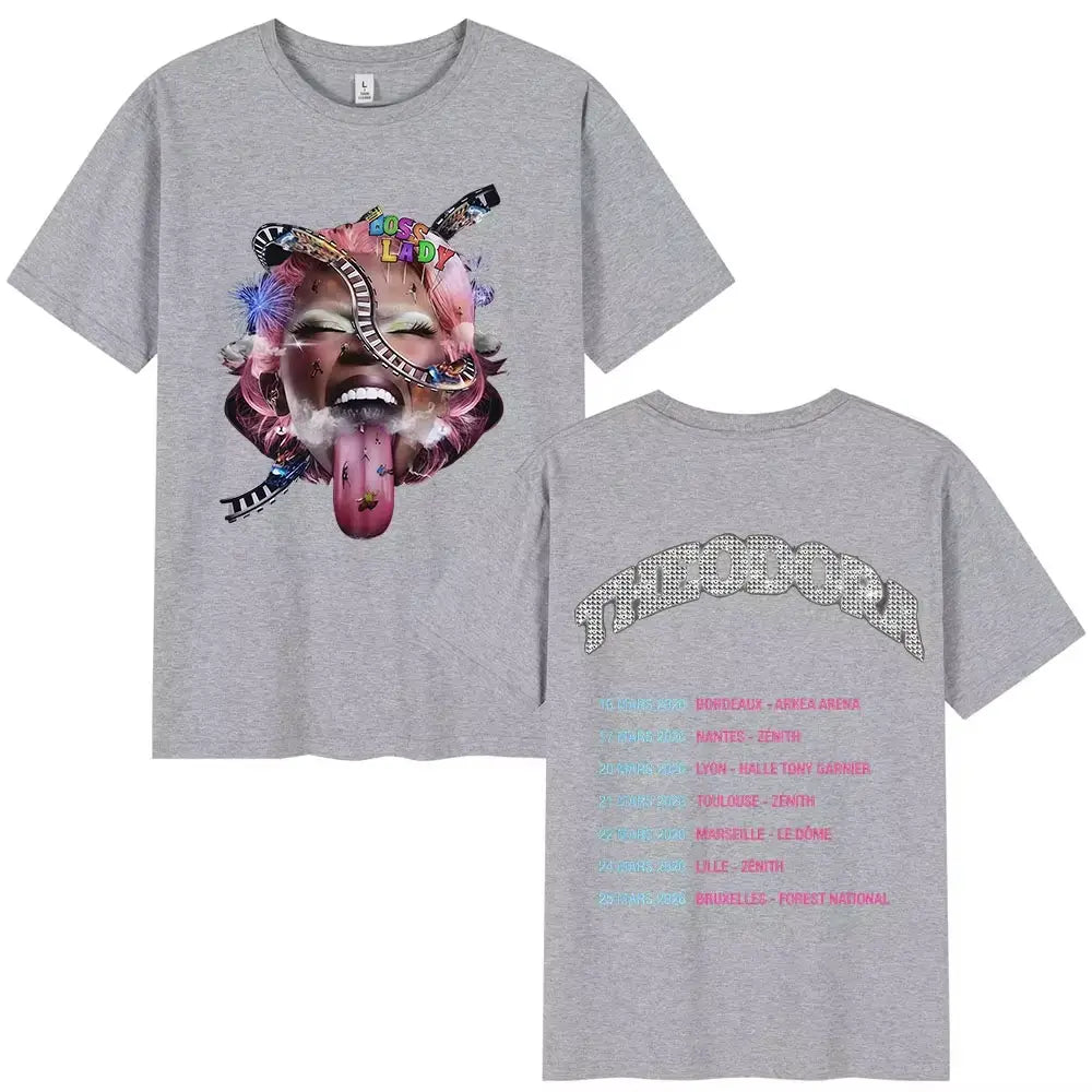 Rapper Theodora Tour 2026 album graphics pure Cotton music Tshirt Men 2026 New Summer Hip hop unisex Short sleeve top fan gifts