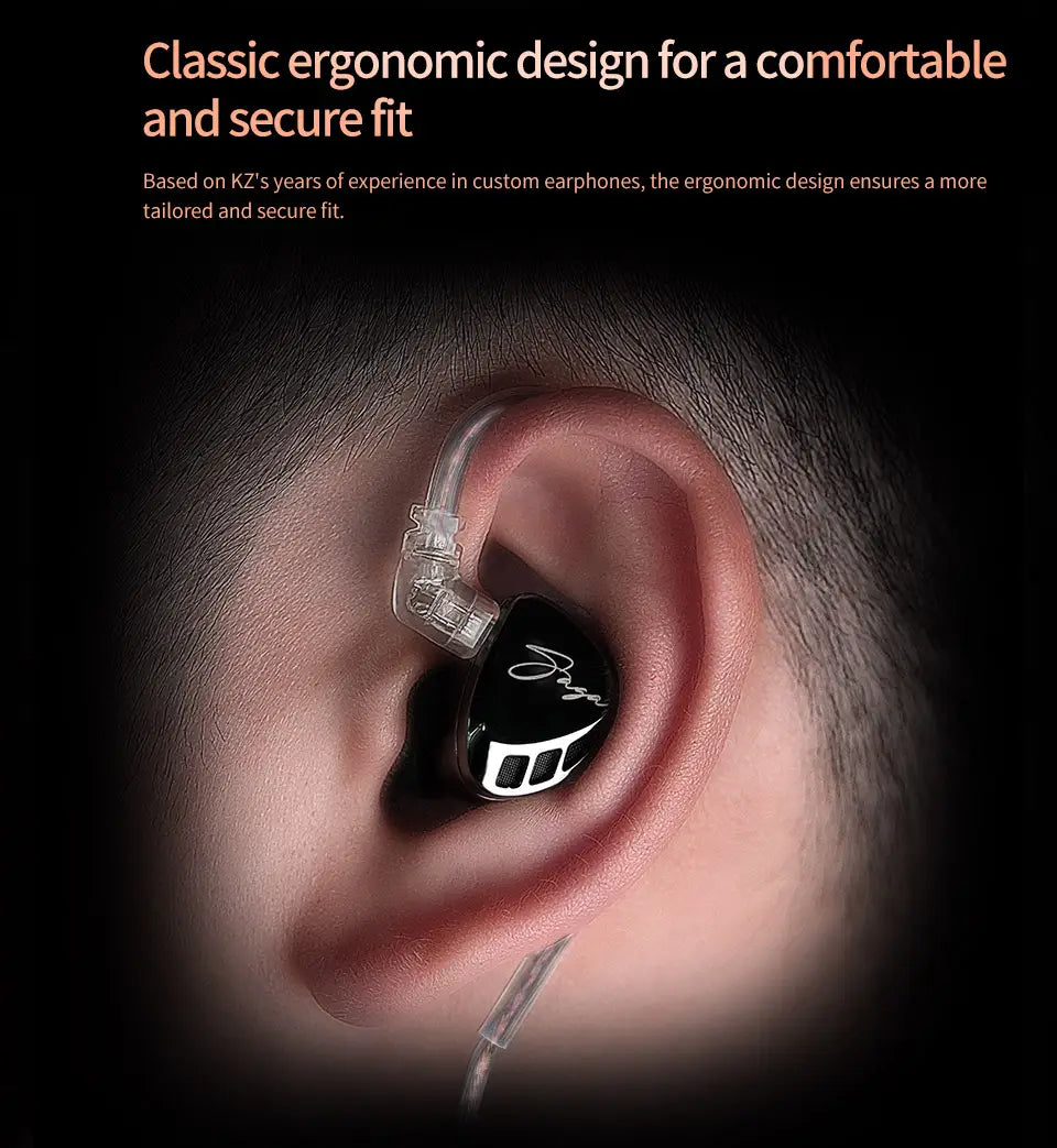 KZ Saga In Ear Earphones Two Different Tuning Music Headphones HiFi Stereo Bass Earbuds Sport Gaming Headset 2PINS Cable