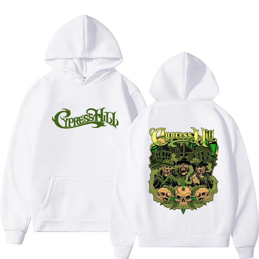 Limited Rapper Cypress Hill Skeleton Double Sided Print Hoodie Men Women Hip Hop Fashion Oversized Pullover Male Casual Hoodies