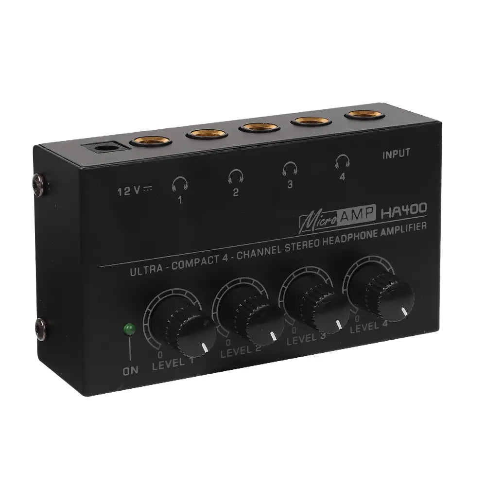 Headphone Amplifier Ultra-Compact Stereo Earphone Amplifier Audio Amplifier 4 Channels for Music 6.35MM Jack with Volume Control