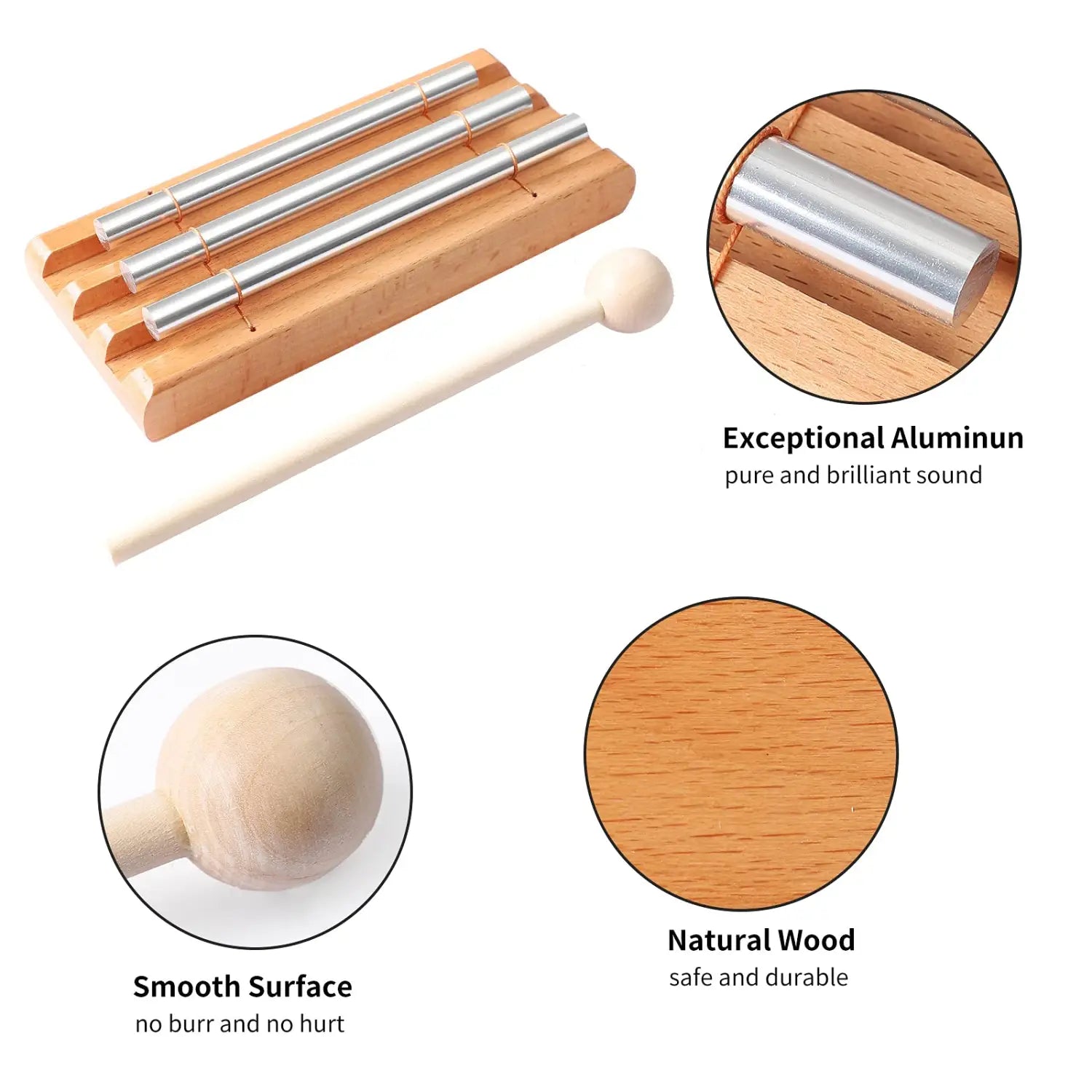 Miwayer Energy Chime Percussion,Hand Bell Meditation Chimes,Teacher Tools Reminder Tuned Energy Chimes Music Instrument