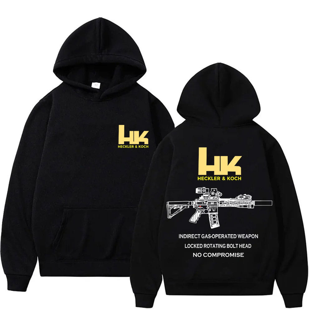 Heckler & Koch HK Fashion M4 Gun Design Men’s Casual Retro Trend Pullover Streetwear Autumn and Winter Warm Hoodie