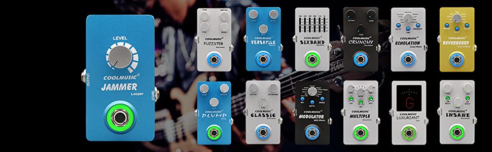 COOLMUSIC Electric Guitar Multieffect Compressor Pedal Digital Modulator Multi Effects Wah Reverb Chorus Flanger Phaser Vibrato