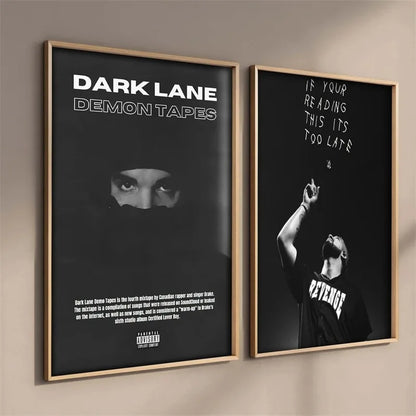 Black and White Drake Concert Cover Poster Aesthetic Pop Rapper Music Album for All the Dogs Canvas Print Wall Art Room Decor