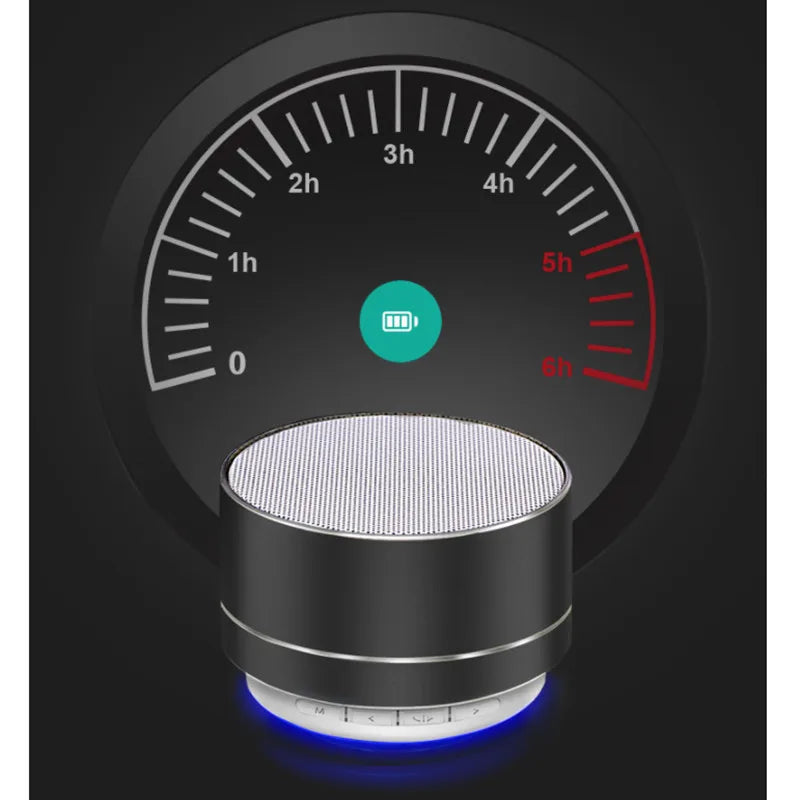 Black cylindrical a10 portable bluetooth speaker with silver mesh grille blue led lighting support tf card perfect sound
