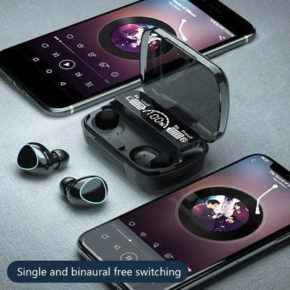 Bluetooth Earphones Handfree LED Dispay Headphones Bluetooth HiFi Stereo Music Wireless Earbuds Waterproof Gaming Headset