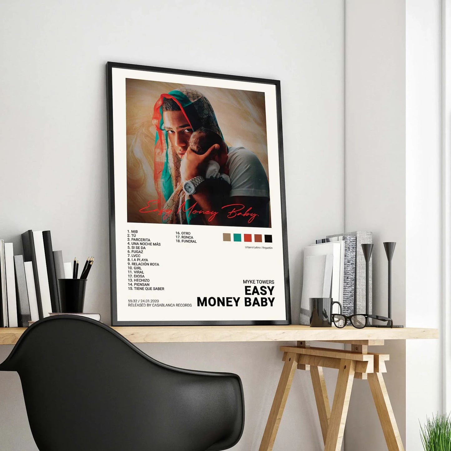 Nordic Pop Rapper Quevedo Poster Aesthetics Mora Feid Eladio Carrion Rauw AlejanDro Music Album Canvas Print Wall Art Room Decor