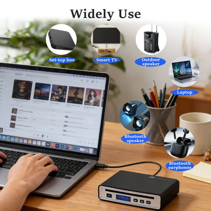 Car CD Player for Portable, External Car CD player, Dual-Mode USB or Bluetooth CD Player with for Car All-Models, Plug and Play