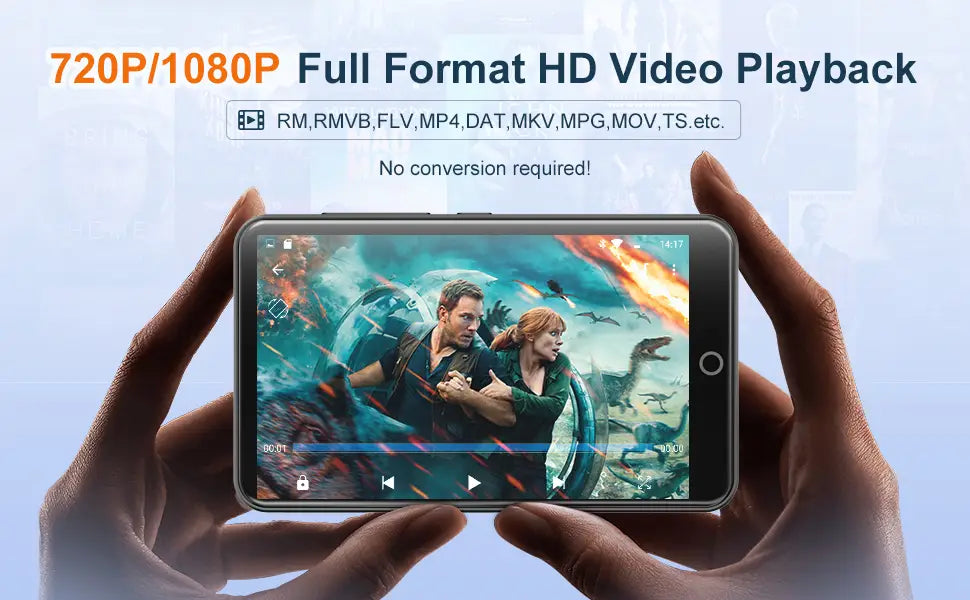 MP3 Player with Bluetooth and WiFi，4’’ Touch Screen Music Player Android 9.0 MTK 8 Core，MP4 Player with Spotify，Audible，Deezer，Am