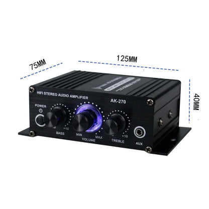 12V 400W Stereo Mini Amplificador Audio Power Amplifier HIFI 2CH Audio Music Player Stereo Audio Amplifier for Mic Car Home