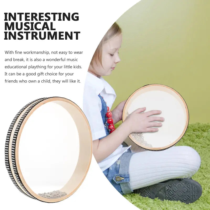 Baby Montessori Ocean Wave Bead Hand Drum Music Instruments Toys Early Learning Music Percussion Educational Toys For Baby Gifts